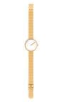 Picto 43320-0912 Gold Steel Watch Small with White Dial Gold Mesh Band