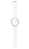 Picto 43321-0220G Gold Medium Watch White Dial White Silicone Strap