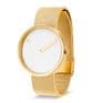 Picto 43321-0920 Gold Steel Watch Medium with White Dial Gold Mesh Band