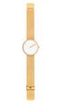 Picto 43321-0920 Gold Steel Watch Medium with White Dial Gold Mesh Band
