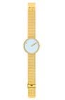 Picto 43332-0920 Gold Steel Watch Medium with LIght Blue Dial Gold Mesh Band