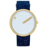 Picto 43332-5220MG Gold Watch Medium with Blue Dial Dark Denim Strap