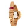 Picto 43342-4512MG Gold Watch with Pink Dial Light Brown Leather Strap
