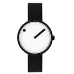 Picto 43343-4112MB Black Small Watch with White Dial Black Leather Strap