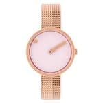 Picto 43344-1112 Rose Gold Watch Small with Pink Dial Rose Gold Mesh Band