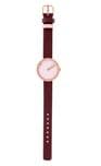 Picto 43344-4912MR Gold Watch Small with Pink Dial Burgundy Leather Strap