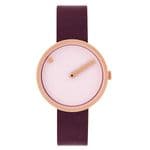 Picto 43344-4912MR Gold Watch Small with Pink Dial Burgundy Leather Strap