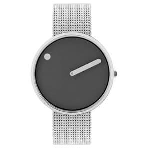 Picto 43352-0820 Steel Watch Medium with Grey Dial Steel Matt Mesh Band