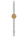 Picto 43353-0812 Steel Watch Small Mustard Yellow Dial Matt Mesh Band