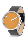Picto 43354-6220S 40mm Watch Mustard Yellow Dial Grey Leather Strap