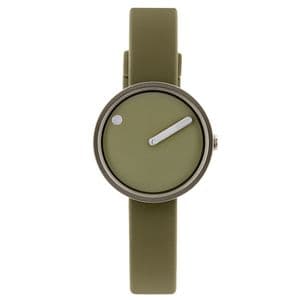 Picto 43356-3012 Steel Watch Small with Army Green Dial Silicone Strap