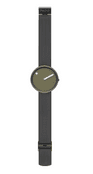 Picto 43357-1220 Steel Watch Medium with Army Green Dial Grey Mesh Strap