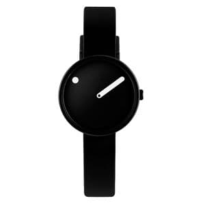 Picto 43360-0112B Black Small Watch with Black  Dial Black Silicone Strap