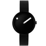 Picto 43360-1012 Black Steel Watch Small with Black Dial Black Mesh Band