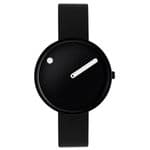 Picto 43360-4112B Black Small Watch with Black Dial Black Leather Strap
