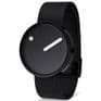 Picto 43361-1020 Black Steel Watch Medium with Black Dial Black Mesh Band