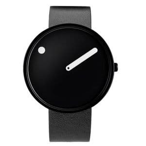 Picto 43361-4120B Black Medium Watch Black Dial Black Leather Strap