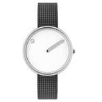 Picto 43363-1212 Steel Watch Small with White Dial Grey Mesh Band