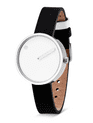 Picto 43363-4112S Steel Watch Small with White Dial Black Leather Strap
