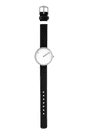 Picto 43363-4112S Steel Watch Small with White Dial Black Leather Strap