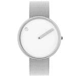 Picto 43364-0820 Steel Watch Medium with White Dial Matt Steel Mesh Band