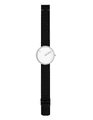 Picto 43364-1020 Steel Watch Medium with White Dial Black Mesh Band