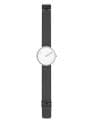 Picto 43364-1220 Steel Watch Medium with White Dial Grey Mesh Band