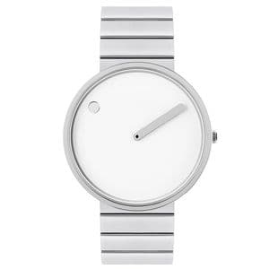 Picto 43364-2820 Steel Watch 40mm White Dial Brushed Steel Bracelet