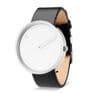 Picto 43364-4120S Steel Watch Medium with White Dial Black Leather Strap