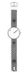 Picto 43364P-3220 Steel Watch Medium with White Dial Graphic Strap