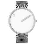 Picto 43364P-3220 Steel Watch Medium with White Dial Graphic Strap
