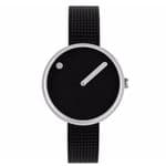Picto 43369-1012 Steel Watch Small with Black Dial Black Mesh Band