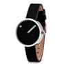 Picto 43369-4112S Steel Watch Small with Black Dial Black Leather Strap