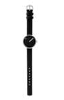 Picto 43369-4112S Steel Watch Small with Black Dial Black Leather Strap