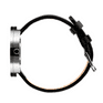 Picto 43370-4120S Steel Watch Medium with Black Dial Black Leather Strap