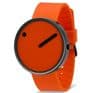 Picto 43374-0620 Steel Black Watch Medium with Orange Dial Silicone Strap