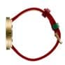 Picto 43377-4320MG Gold Watch with Dusty Green Dial Red Leather Strap