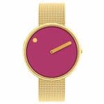 Picto 43378-0920 Gold Watch Medium with Dusty Pink Dial Gold Mesh Band