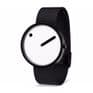 Picto 43379-1020 Black Steel Watch Medium with White Dial Black Mesh Band