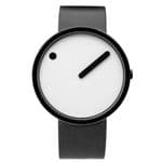 Picto 43379-4120MB Black Watch Medium with White Dial Black Leather Strap