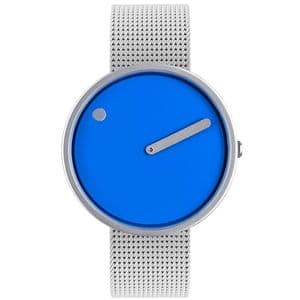 Picto 43380-0820 Steel Watch Medium with Blue Dial Matt Steel Mesh Band