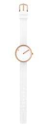 Picto 43381-0212R Rose Gold Watch Small White Dial White Silicone Strap