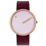 Picto 43382-4920MR Rose Gold Watch 40mm with Pink Dial Burgundy Leather Strap