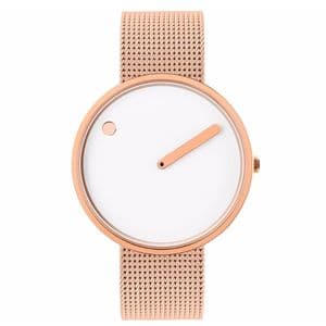 Picto 43383-1120 Rose Gold Watch Medium with White Dial and Mesh Band