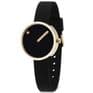 Picto 43385-0112G Gold Steel Watch Small Black Dial Black Silicone Strap
