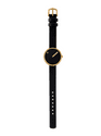 Picto 43385-4112G Gold Small Watch with Black Dial Black Leather Strap