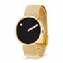 Picto 43387-0920 Gold Steel Watch Medium with Black Dial Gold Mesh Band