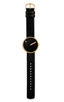 Picto 43387-4120G Gold Medium Watch Black Dial Black Leather Strap