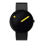 Picto 43388-4120B Black Medium Watch Black Dial Black Leather Strap