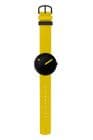 Picto 43388-6120B 40mm Watch Black Dial Canary Yellow Leather Strap